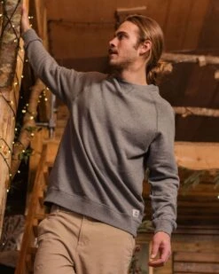 Heritage Recycled Cotton Sweatshirt - Mid Grey Marl