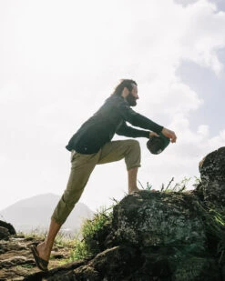 Timeless Organic Cotton Crop Trouser - Biscuit -Passenger Clothing Store TimelessOrganicCottonCropTrouser Biscuit 4 5Ratio 2