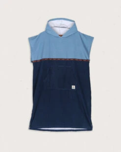 Baja Recycled Towel Poncho - Provincial Blue/ Dark Denim -Passenger Clothing Store U PN 72ZUS 4736 1 1