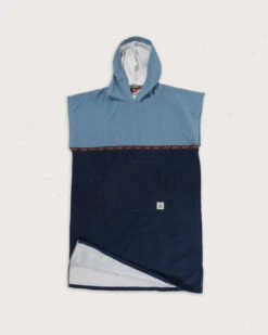 Baja Recycled Towel Poncho - Provincial Blue/ Dark Denim -Passenger Clothing Store U PN 72ZUS 4736 1 2