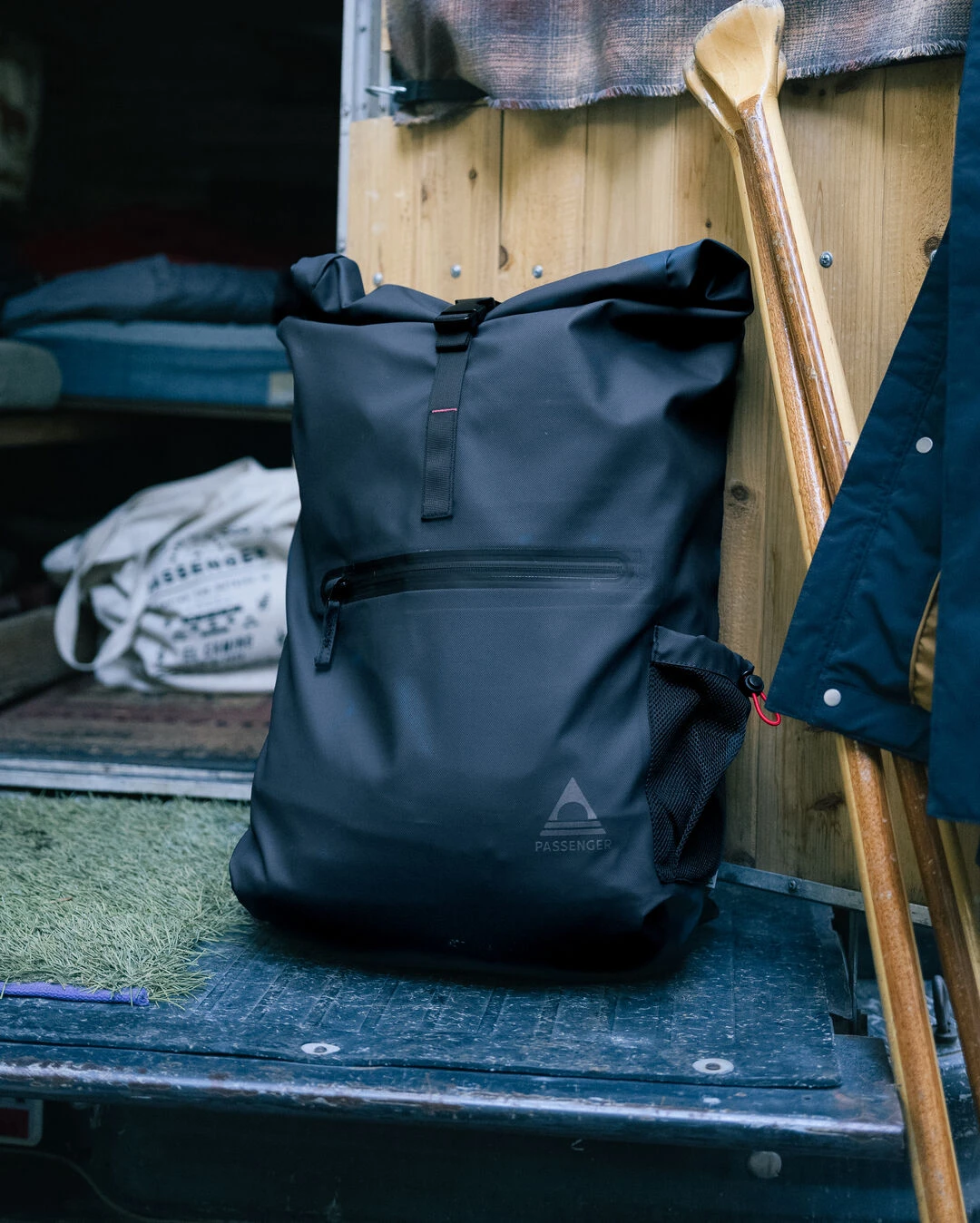 Crossing Roll Top Backpack - Charcoal/ Black 5 Crossing Roll Top Backpack - Charcoal/ Black - Image 3