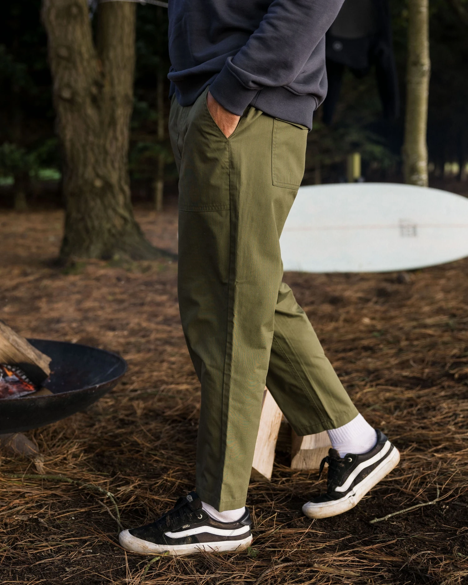 Timeless Crop Trouser - Khaki 4 Timeless Crop Trouser - Khaki - Image 2