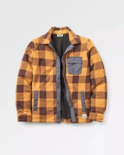 Firelight Sherpa Lined Overshirt - Golden Brown Check -Passenger Clothing Store V0TVxctZS8dM5hqXBVaT3En QwgFVyxnNW3ch0YFVZc