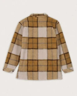 Olympus Yarn Dye Recycled Sherpa Fleece Shirt - Honey Check -Passenger Clothing Store W FL 72ZZ7 4796 2