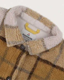 Olympus Yarn Dye Recycled Sherpa Fleece Shirt - Honey Check -Passenger Clothing Store W FL 72ZZ7 4796 3