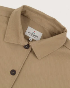 Forrest Organic Cotton Oversized Twill Overshirt - Biscuit -Passenger Clothing Store W SH EPVCY 4773 1 1