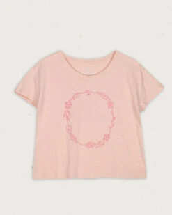 Daisy Chain Recycled Cotton T-Shirt - Peach Whip -Passenger Clothing Store W TE LACDZ 4865 1
