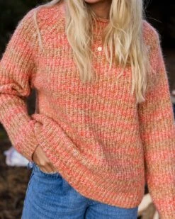 Mountainside Mock Neck Recycled Knitted Jumper - Apricot