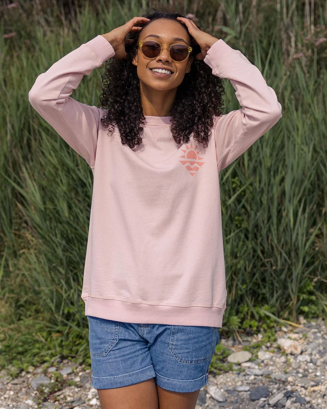 Mystic Recycled Cotton Sweatshirt - Peach Whip 4 Mystic Recycled Cotton Sweatshirt - Peach Whip - Image 2