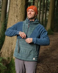 Edge Hooded 1/2 Zip Polar Fleece - Nordic Geo Deep Ocean -Passenger Clothing Store lR5e0uUiANaB E0g8SwRCDCVxHznYYG10ZWZXdRfaWU