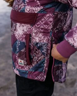 Ocean Recycled Insulated 1/2 Zip Jacket - Boho Broken Patchwork Wine -Passenger Clothing Store m7or7uVXkWyBtjn50oyuV5O2sxx95rwo9cWX4CkMZlY