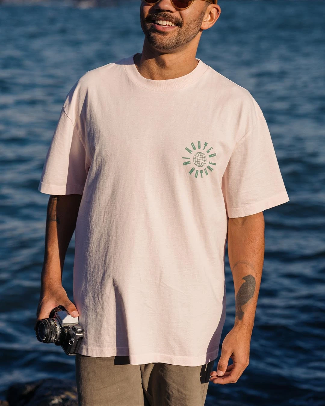 Rooted Recycled Relaxed Fit T-Shirt - Barely Pink 4 Rooted Recycled Relaxed Fit T-Shirt - Barely Pink - Image 2