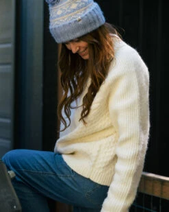 Cozy Cable Recycled Knitted Jumper - Off White -Passenger Clothing Store oXagpKLnxytps4hIr1GDht3CcBYL75WATbWfT9dp2Y8