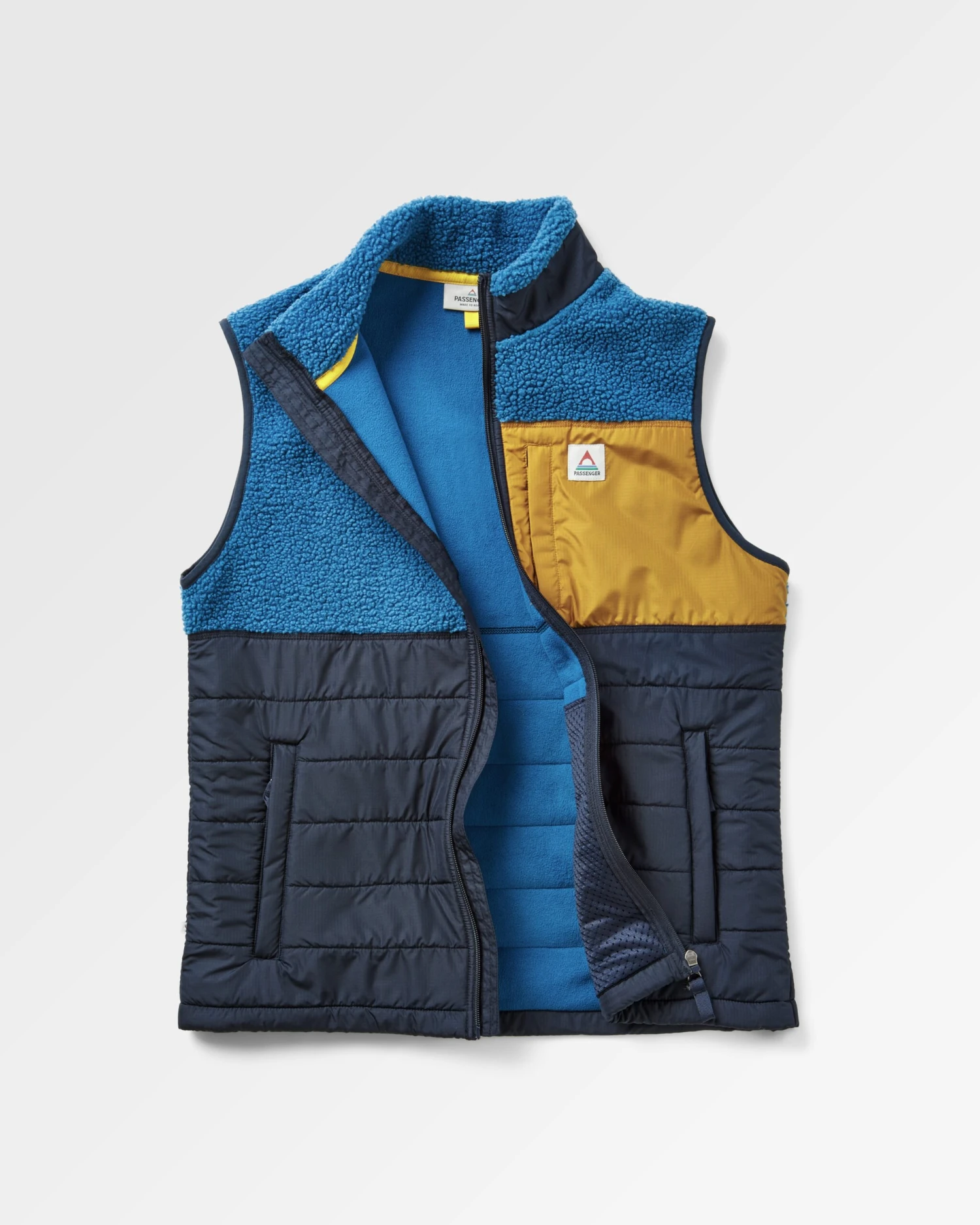 Born Explorer Recycled Polar-Lined Sherpa Vest - Blue Steel 3 Born Explorer Recycled Polar-Lined Sherpa Vest - Blue Steel