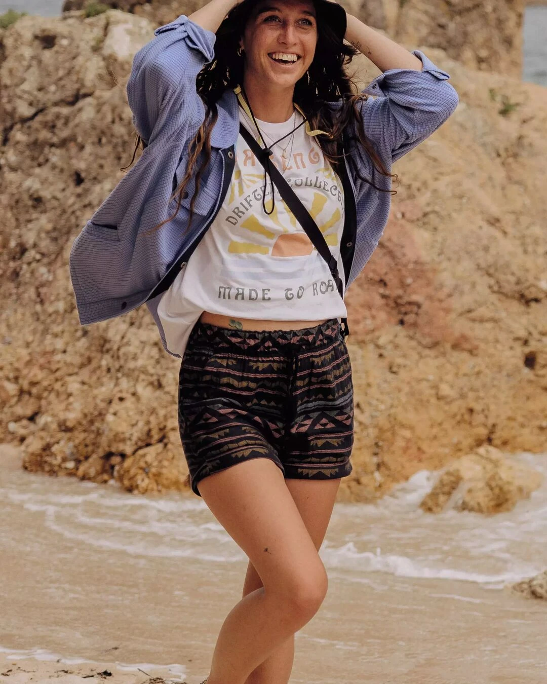 Santosa Organic Cotton Jacquard Short - Black Geo Pattern 3 Santosa Organic Cotton Jacquard Short - Black Geo Pattern