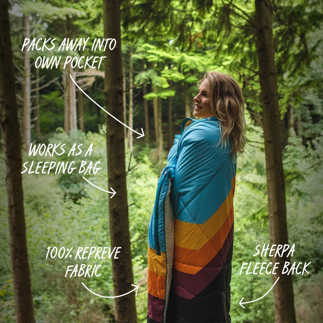 Nomadic Recycled Sherpa Blanket - Sky Blue Mountain 5 Nomadic Recycled Sherpa Blanket - Sky Blue Mountain - Image 3